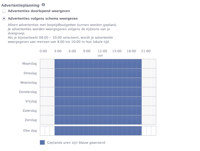 Facebook advertentie inroosteren