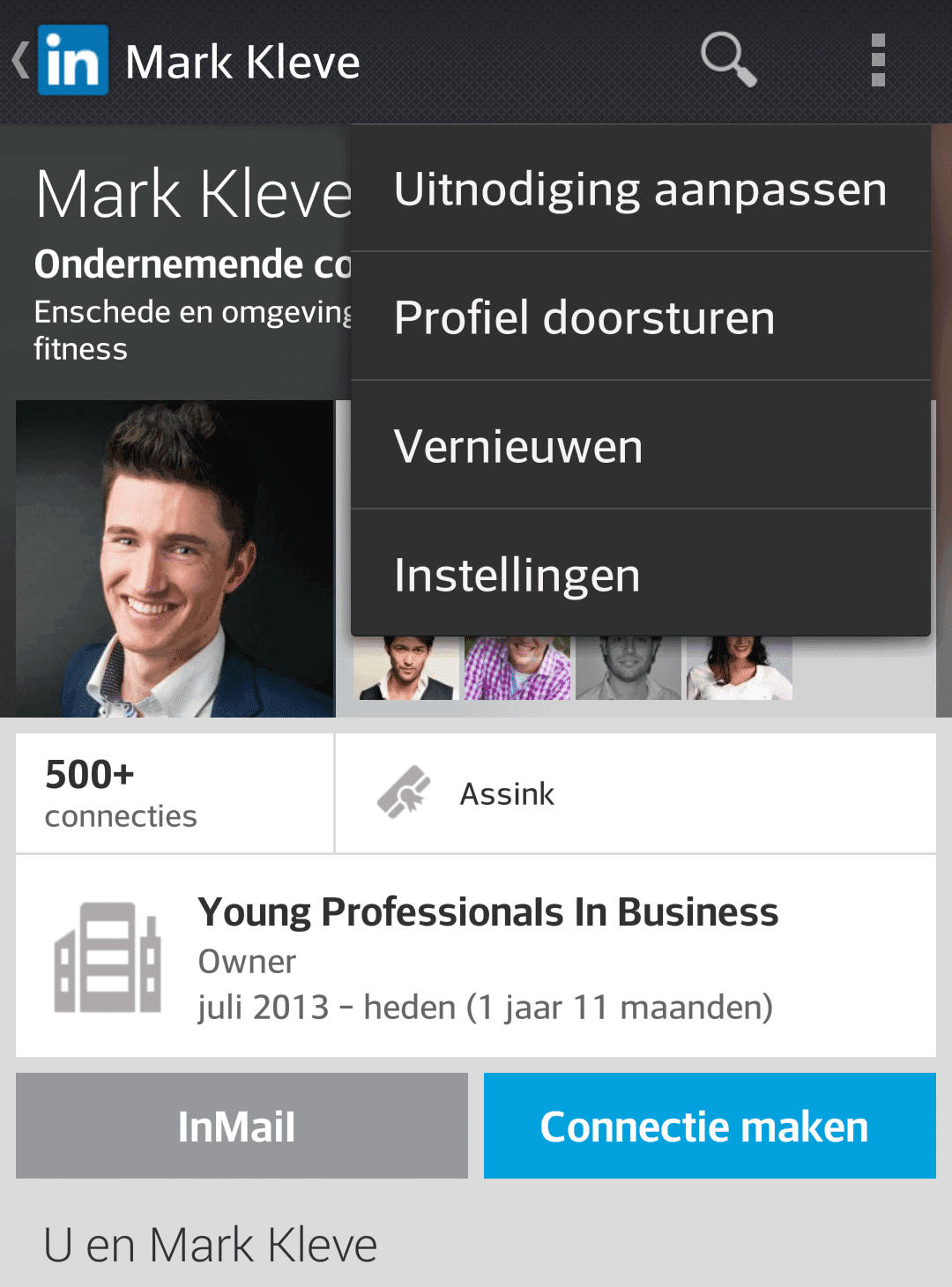 Linkedin uitnodiging aanpassen Android