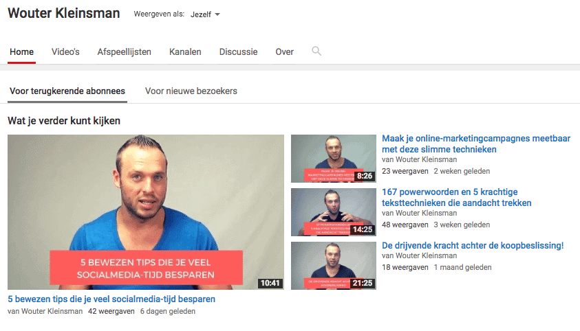 Wouter Kleinsman online marketeer en social media marketeer vlogger