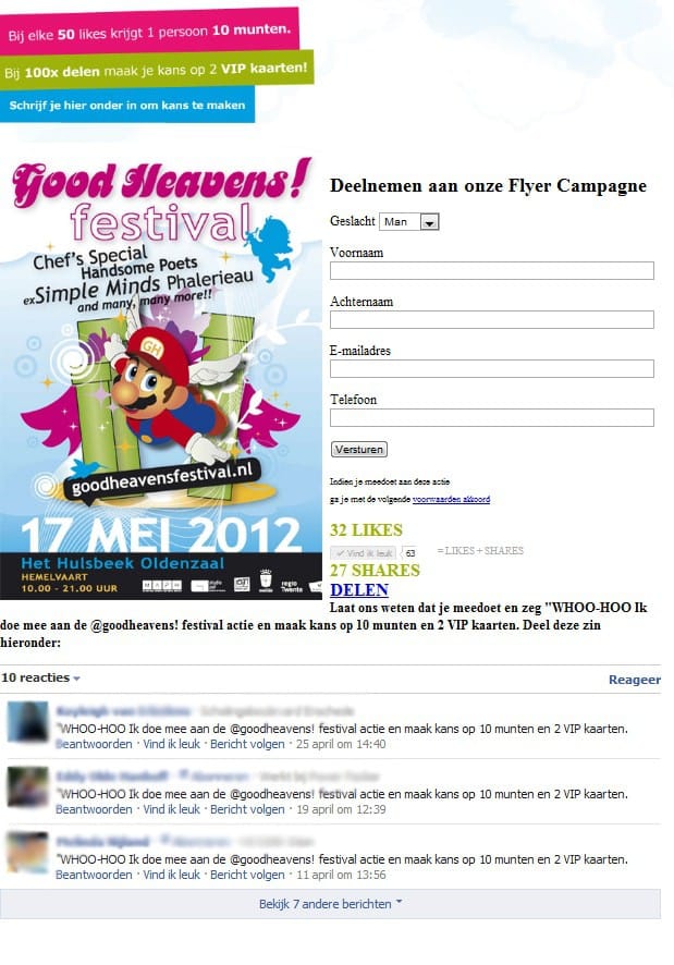 Good Heavens Festival Facebook campagne